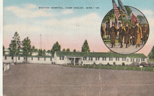 Vintage Unused Postcard: c: Station Hospital, Camp Shelby, Miss