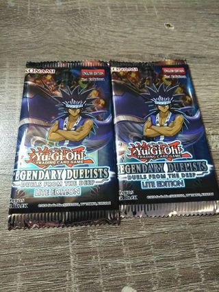 2 BRAND NEW YU-GI-OH BOOSTER PACKS. With 3 CARDS PER PACK