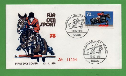 FDC Germany - two numbered FDCs of 1978 semipostal issus for the sport 