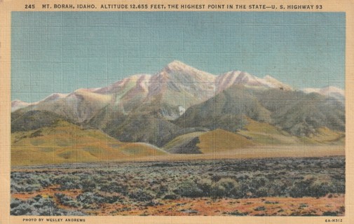 Vintage Used Postcard: u: 1948 Mount Borah, Idaho