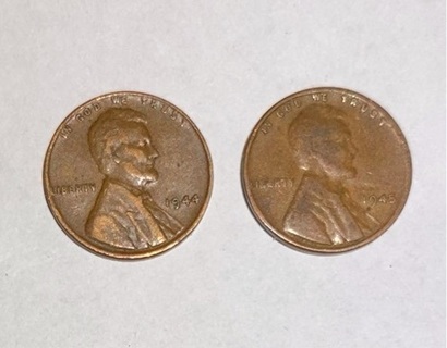 1944 & 1945 “SHELL CASE” LINCOLN WHEAT CENTS 