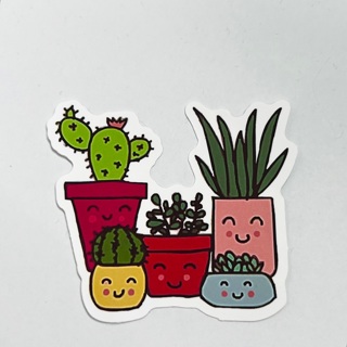 Cactus Family Potted Plants Sticker 