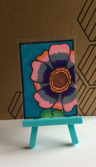 Flower original drawing aceo