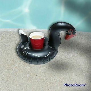 Inflatable Pool Coaster Black Swans 7"