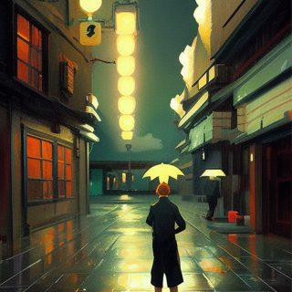 Listia Digital Collectible: Dark city street in the rain