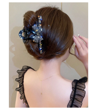 1pc Women's Sparkling Crystal Bow Knot Hair Clip