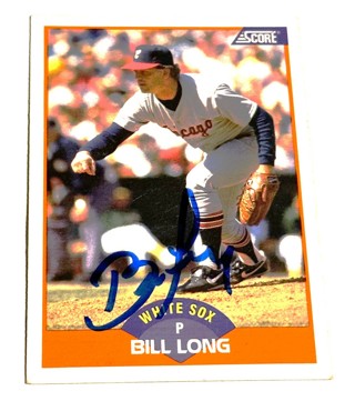 Autographed 1989 Score #351 Bill Long Chicago White Sox