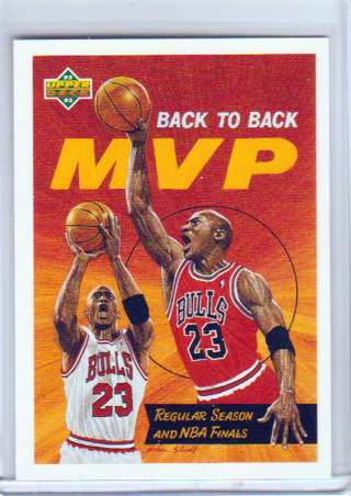 Michael Jordan, 1992 Upper Deck Back to Back MVP Card #67, Chicago Bulls, (L1