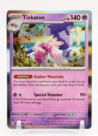 NM Rare Holo Scarlet and Violet Paldea Evolved Tinkaton Pokemon card TCG