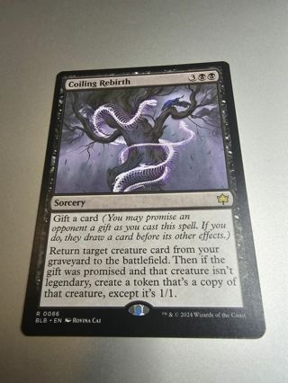 Magic the gathering mtg Coiling Rebirth rare card Bloomburrow