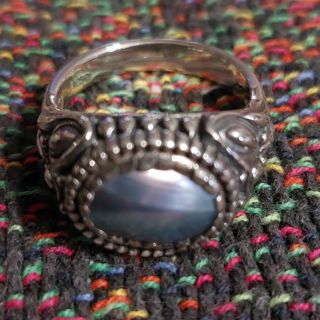 Sterling silver Carolyn Pollack mabe pearl ring size 10