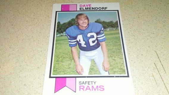 1973 TOPPS DAVE ELMENDORF RAMS FOOTBALL CARD
