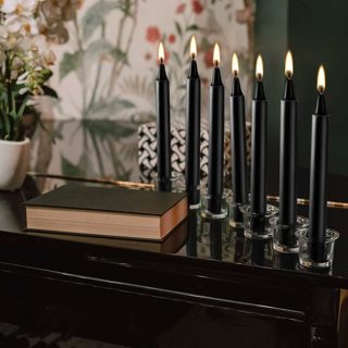 20 Black Taper Candles