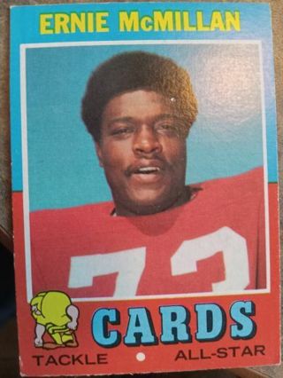 1971 T.C.G. ERNIE McMILLAN ST. LOUIS CARDINALS FOOTBALL CARD# 161