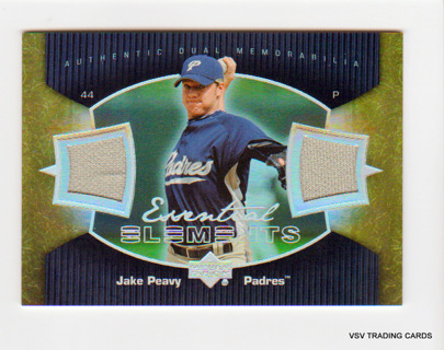 Jake Peavy, 2007 Upper Deck Elements DUEL RELIC Card #EE-JP, San Diego Padres, (LB22)