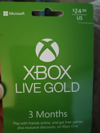 Xbox Live gold 3mo $25 Card