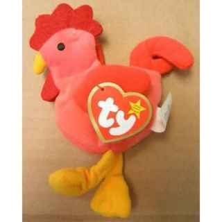 new with TY tag strut the rooster beanie baby=6"