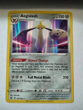 Aegislash 107/163 rare holo nm pokemon