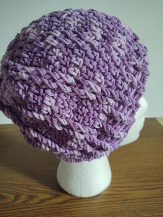 Hand Crocheted Ribbed Hat 