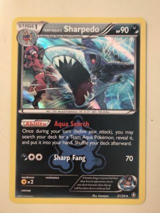 Sharpedo 21/34 rare holo nm