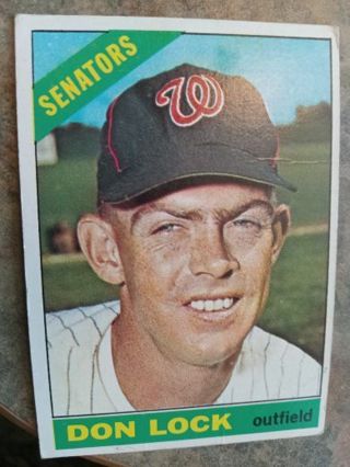 1966 T.C.G DON LOCK WASHINGTON SENATORS VINTAGE BASEBALL CARD# 165