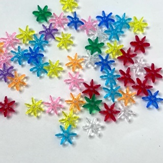 Multi Snowflake Star Translucent Beads 