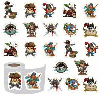 ➡️⭕(10) 1" FUNNY KITTY PIRATE STICKERS!! CAT⭕