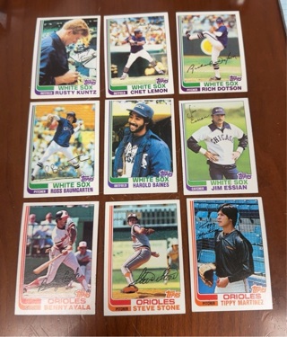 1982 Topps baseball lot 