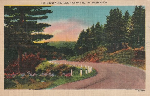 Vintage Used Postcard: b: 1942 Snoqualmie, WA