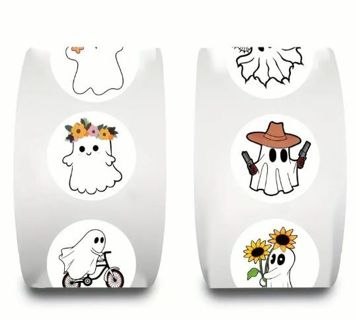 ↗️NEW⭕(10) 1" ADORABLE GHOST STICKERS!!⭕ HALLOWEEN