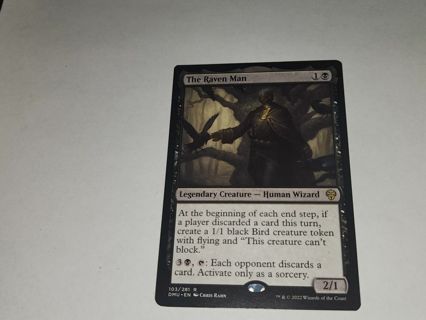 Magic the gathering mtg The Raven Man rare card Dominaria United