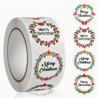 100 Christmas Wreath Stickers