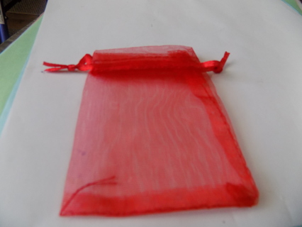 REd organdy drawstring jewelry bag # 4