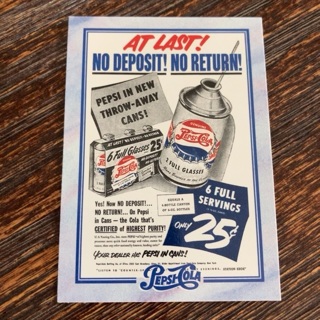 1995 Dart Pepsi-Cola Series 2 - [Base] #147 Cone Top Cans