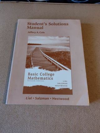 Like New Book Student's Solution Manual Basic College Mathematics Seventh Edition