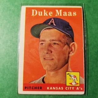 1958 - TOPPS EXMT - NRMT BASEBALL - CARD NO. 228 - DUKE MAAS  - A'S