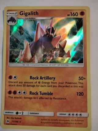 Gigalith 71/149 rare holo nm pokemon