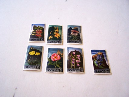 San Marino Postage Stamps Unused Set of 7