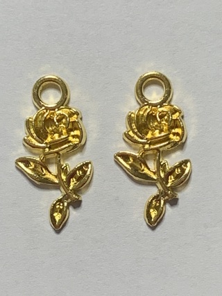 ♦ROSE CHARMS~SET 2~#3~KC GOLD~FREE SHIPPING♦