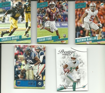 Fun Pack Football Cards: 5 Pack of Miami Dolphins Football Cards 2023 and older