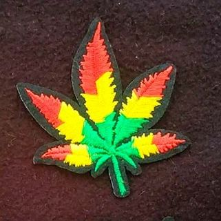 CANNABIS LEAF IRON ON PATCH marijuana pot ganja Applique embroidered FREE SHIPPING