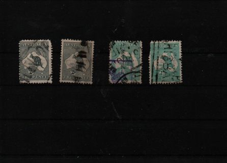 four old stamps from Australia - over 100 years old