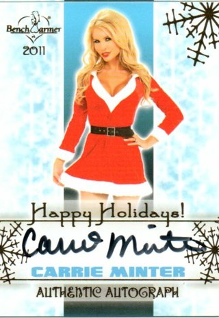 2011 Benchwarmer Carrie Minter Holiday Autograph