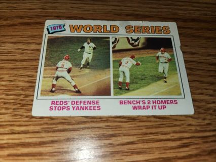 1977 Topps Baseball 1976 World Series #412 Johnny Bench, Good condition, Free Shipping!