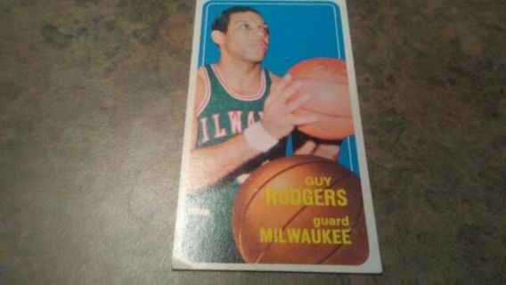 1970/71 T.C.G. GUY RODGERS MILWAUKEE HUGE BASKETBALL CARD#22. 4 1/2 TALL BY 2 1/2 WIDE