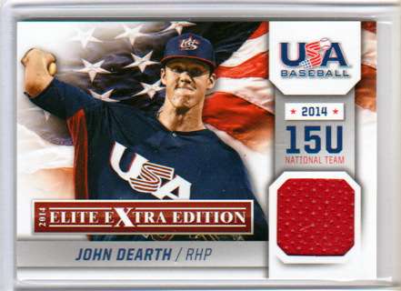 John Dearth, 2014 Panini Elite Team USA RELIC Baseball Card #5, National Team, (:2