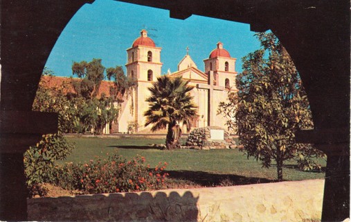 Vintage Postcard Mission Santa Barbara, CA