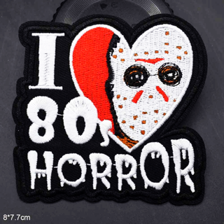 Friday The 13th Jason Voorhees Hockey Mask I Love 80's Horror Patch 3" inches 
