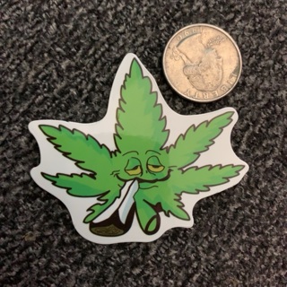 Marijuana leaf sticker