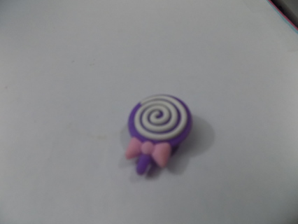 Croc Shoe Charm purple swirled lollipop